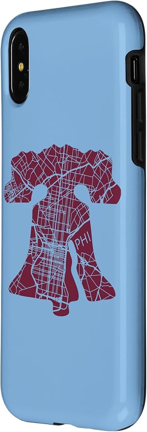 Philadelphia Street Map Liberty Bell Vintage Maroon Philly Case - Image 2