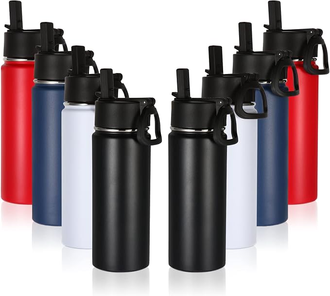 Volhoply 18oz Insulated Water Bottle Bulk 8 Pack, Kids Stainless Steel Water by LiveFully%EF%BC%8CDrinkFreely%E2%80%94KeepGoingwithVolhoply%EF%BC%81