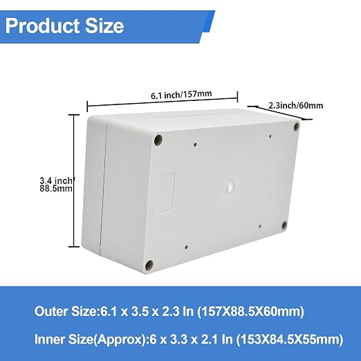 Plastic Junction Box, Nineleaf IP67 Plastic Electrical Project Case, Waterproof - Image 4