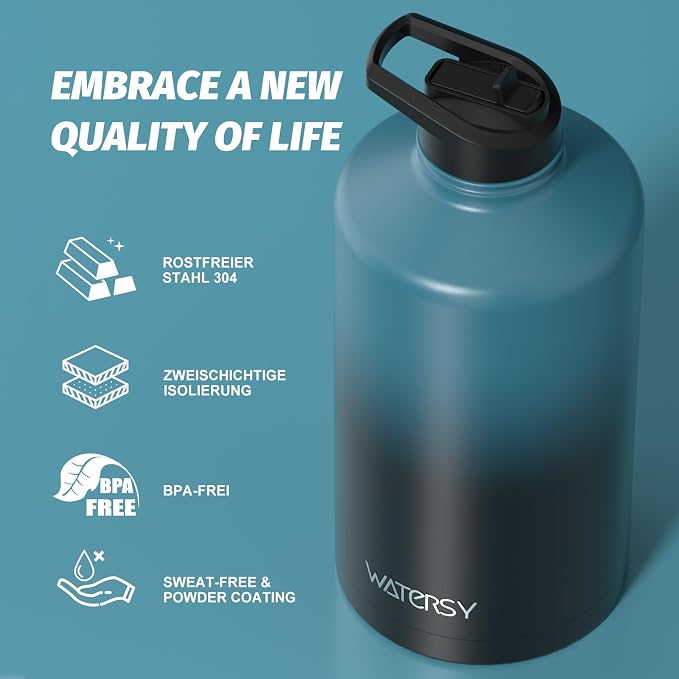 1 Gallon Water Bottle Insulated, BPA Free&Leak Proof, 128oz Stainless Steel - Image 8