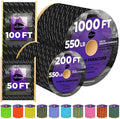 TECEUM Reflective Paracord Rope 1000 – 1000ft/200ft/100ft/50ft – 40+ Colors – by TECEUM