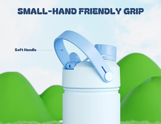 12 oz Kids Insulated Water Bottle: 2-in-1 Straw Spout Lid, Easy Carry, Keep - Image 6