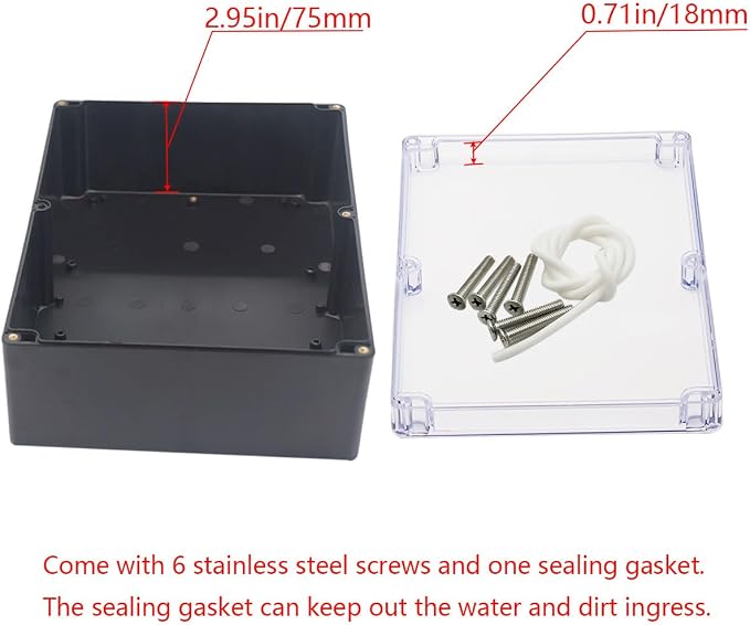 Project Box IP65 Waterproof Junction Box ABS Plastic Black Electrical Boxes DIY - Image 4