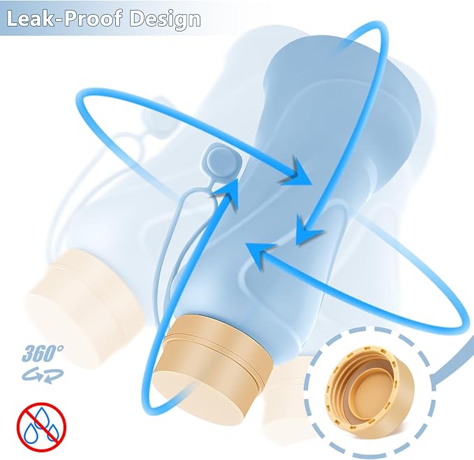 Collapsible Water Bottles, Leak Proof, Reuseable BPA Free Silicone Foldable - Image 4