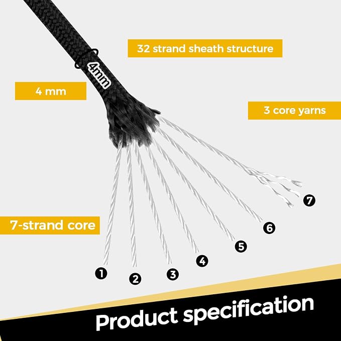 Paracord 550, 7 Triple Strands Utility Rope, Parachute Cord - Image 3