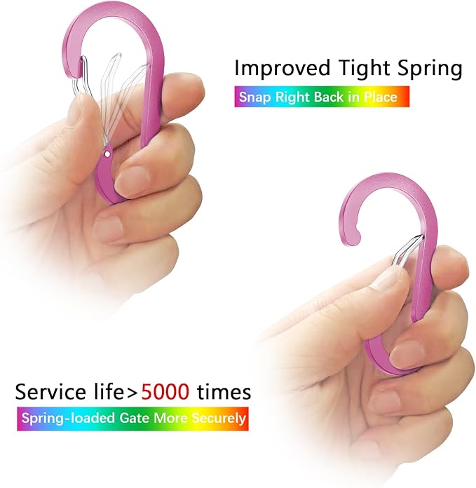 sprookber 2" Small Carabiner Clip, D Ring Caribeener, Spring Snap Hook - Image 3
