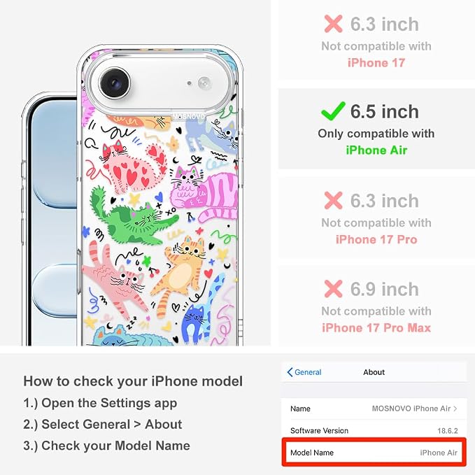 MOSNOVO for iPhone Air Case, Shockproof Military-Grade Protection 6.6ft Drop - Image 2