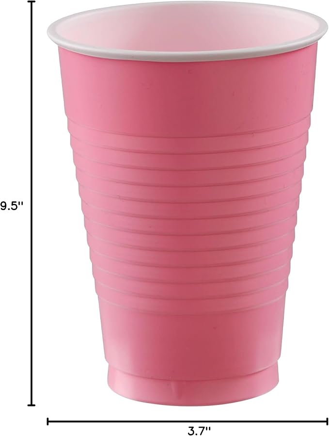 New Pink Plastic Cups - 12 oz. - Versatile Drinkware - Image 5