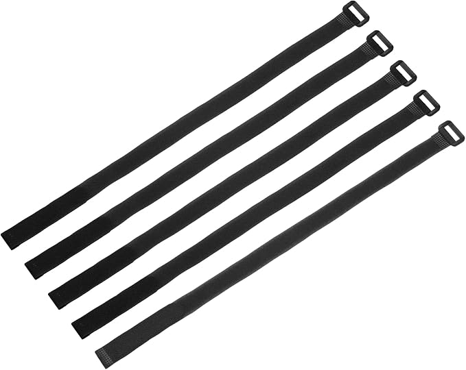 MECCANIXITY 5Pcs Reusable Battery Tie Down Straps, 0.8x20" Black Nylon by MECCANIXITY