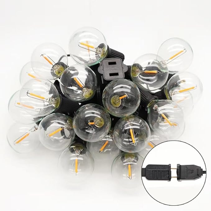 100FT Outdoor Patio Black String Lights - Image 6