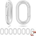 10Pack 1 Inch Small Oval Carabiner, Metal Spring Tiny Carabiner Clips by CooBigo