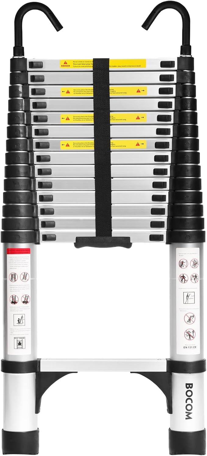 BOCOM 14.5 FT Aluminum Telescoping Ladder by BOCOM