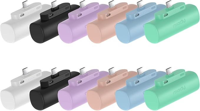 Miady 12-Pack 5000mAh Mini Portable Charger by Miady