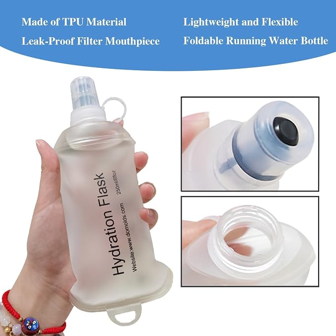 CLINTT 500ml Soft Flask, Foldable Running Water Bottle, TPU Folding Soft Water - Image 4