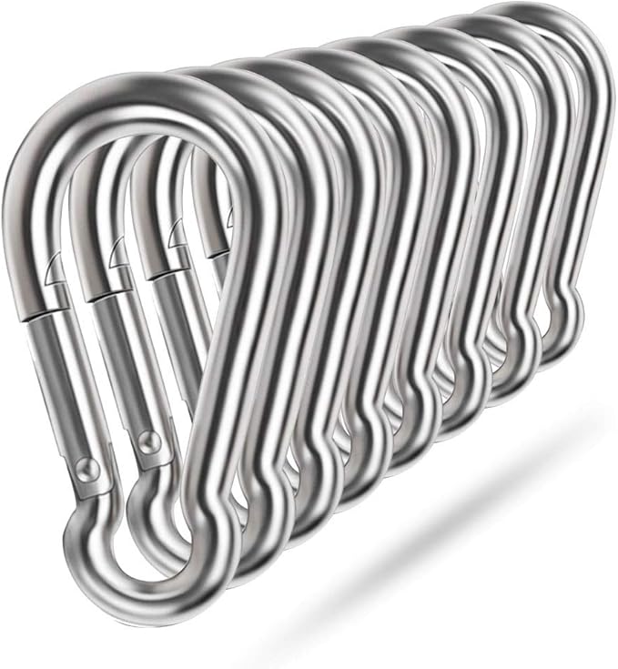 Spring Snap Hooks, 304 Stainless Steel Metal Clip Heavy Duty Rope Connector by Ekunbuy