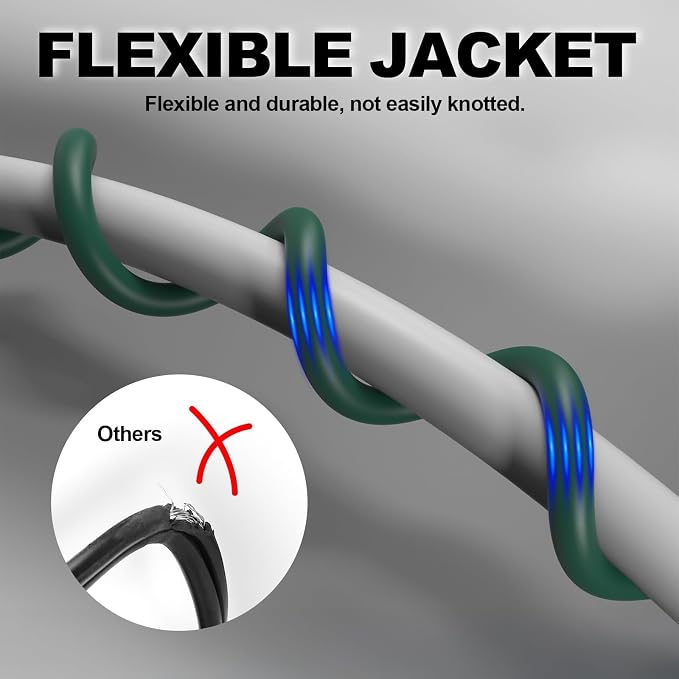EP 2 Pack 6FT Green Outdoor Extension Cord, 16/3 SJTW Heavy Duty Waterproof - Image 4