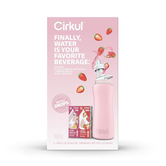 Cirkul 32oz. Blush Pink Stainless Steel Water Bottle Starter Kit - Image 4