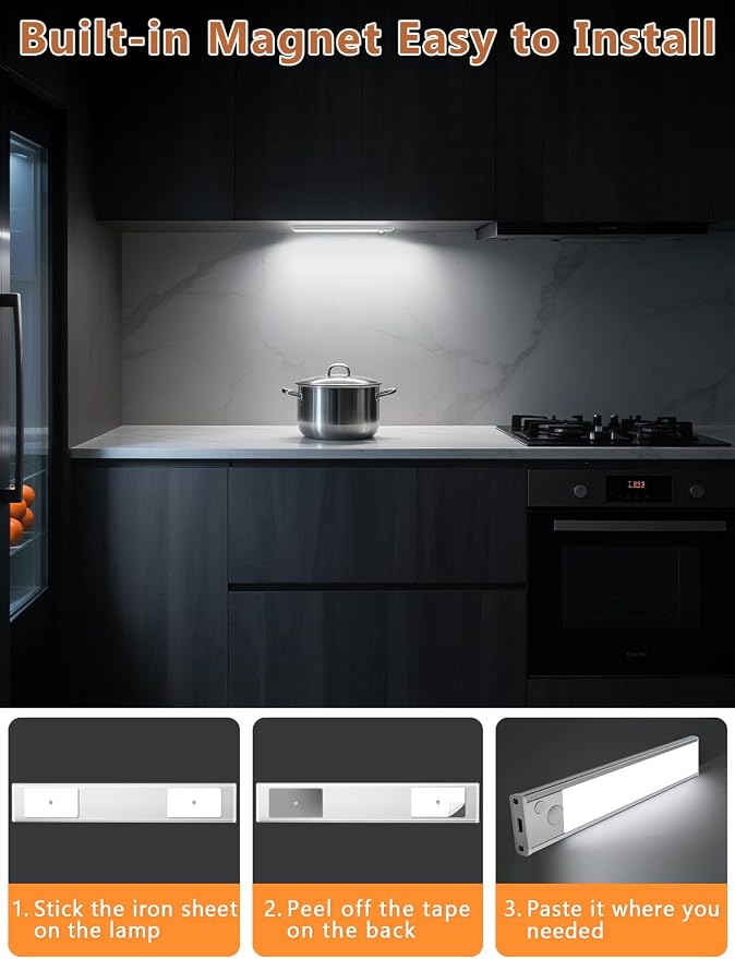 Under Cabinet Rechargeable Lighting: Motion Sensor Dimmable Lights Indoor - Image 4