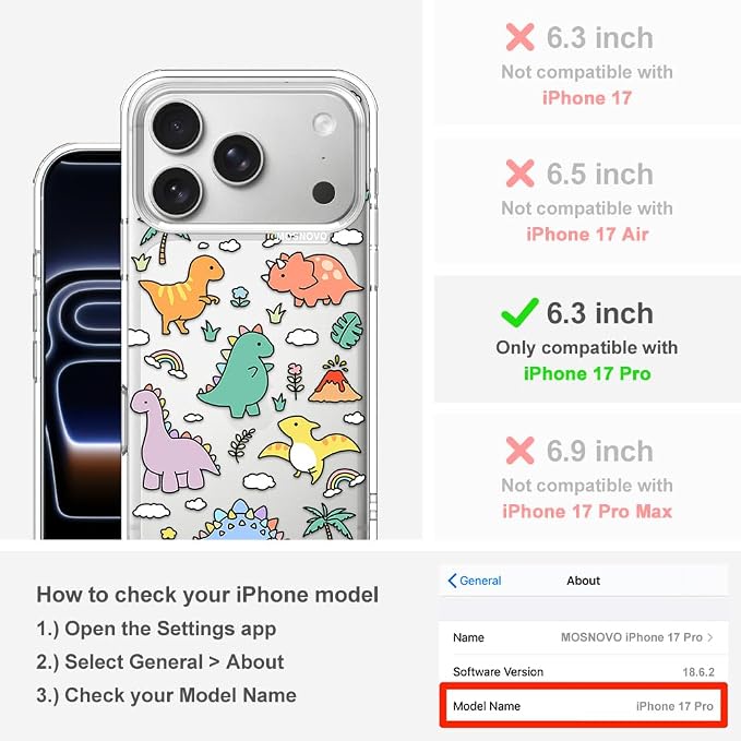 MOSNOVO for iPhone 17 Pro Case | Military Grade 6.6ft Drop Tested | Camera - Image 2