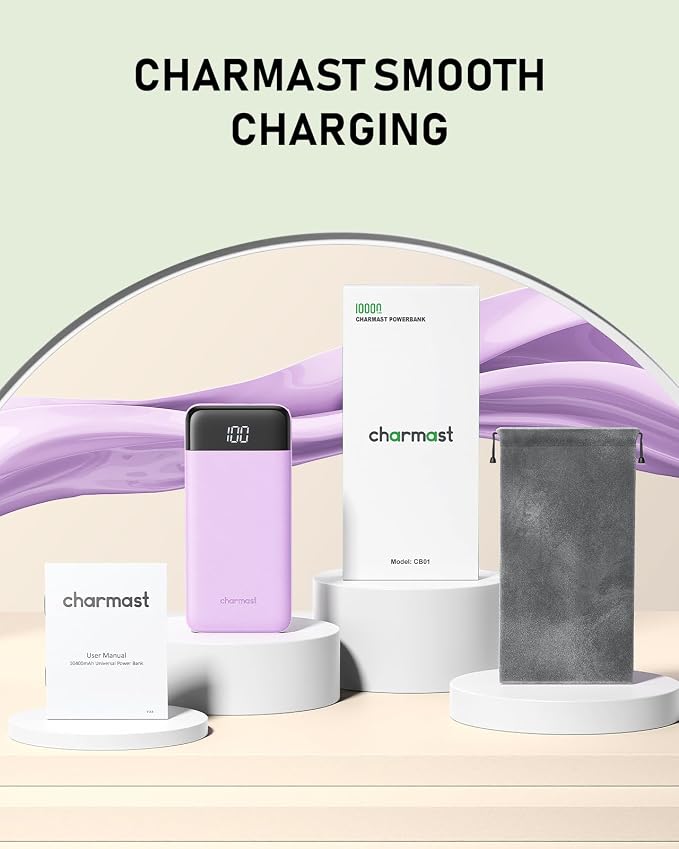 charmast Portable Charger with Built in Cables, 10000mAh Slim Power Bank - Image 9
