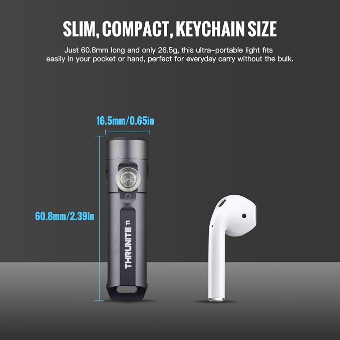 ThruNite Ti Mini Keychain Flashlight, USB-C Rechargeable EDC Pocket Light - Image 6