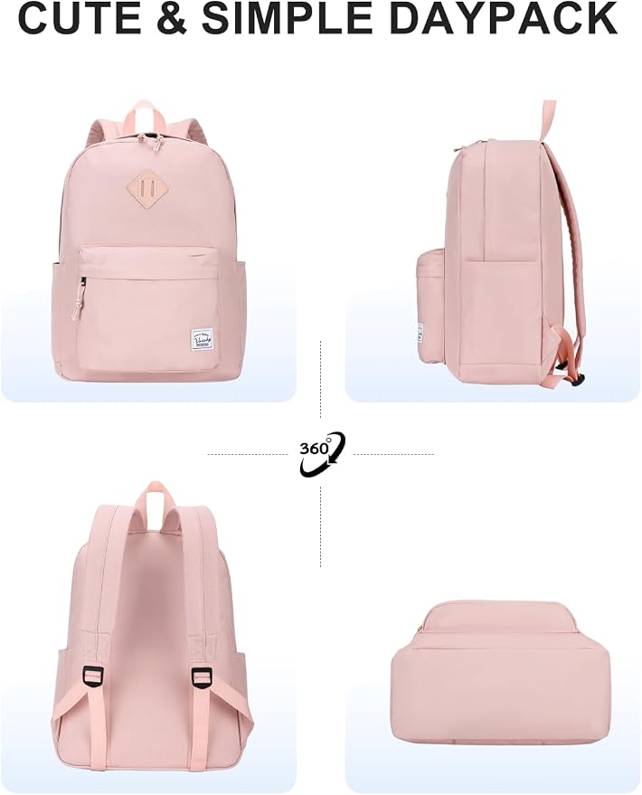 VASCHY Lightweight Backpack for School, Water Resistant Classic Bookbag - Image 6