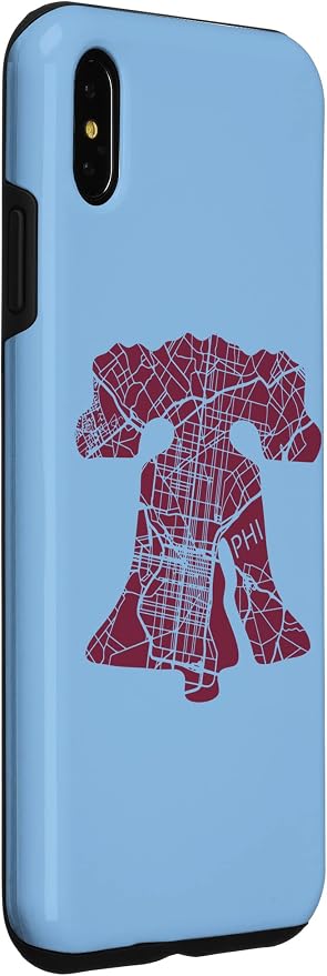 Philadelphia Street Map Liberty Bell Vintage Maroon Philly Case - Image 3
