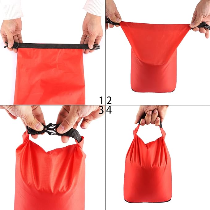 Pimoys 5 Pack Waterproof Dry Sacks, Lightweight Outdoor Dry Bags 20L /12L / - Image 4