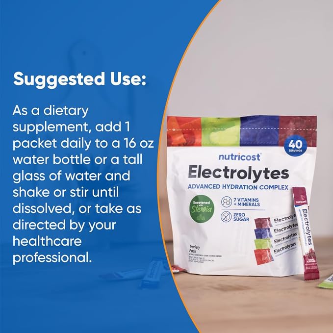 Nutricost Electrolytes Complex, Variety Pack Flavored, 40 Stickpacks - Image 7