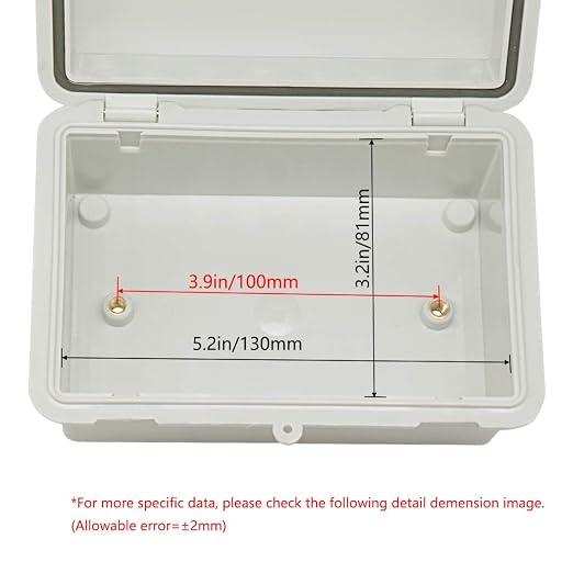 Zulkit 2pcs Junction Box ABS Plastic Dustproof Waterproof IP65 Electrical Boxes - Image 5