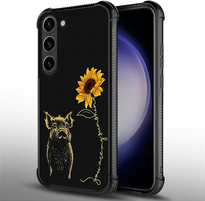 for Samsung Galaxy S23 Plus Case, Pig Sunflower Yellow Sunshine Pattern Graphic - Image 2