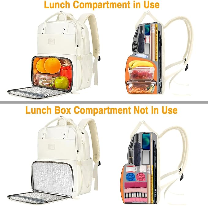 MATEIN Womens Backpack with Lunch Box, 17 Inch Laptop Backpack with Cooler - Image 5