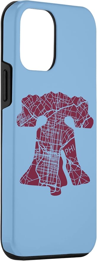 Philadelphia Street Map Liberty Bell Vintage Maroon Philly Case - Image 3
