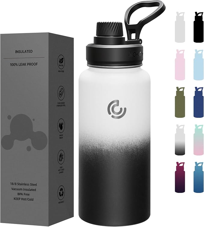Sports Water Bottle 32oz, Insulated Water Bottle by coktik