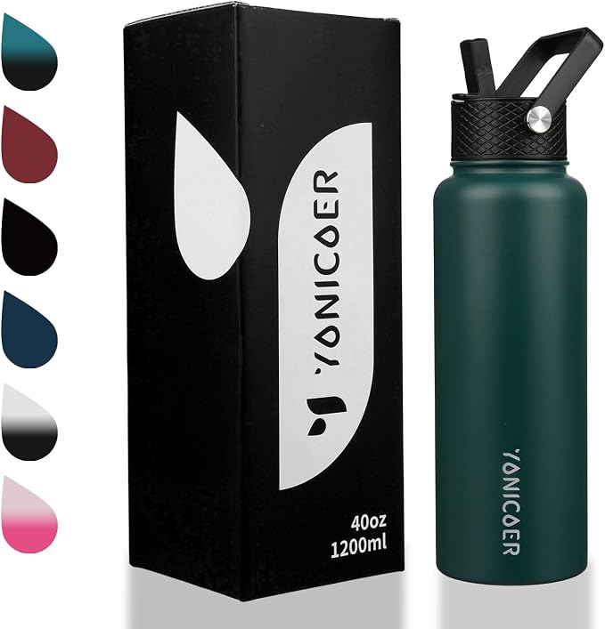 Insulated Water Bottle 40oz, Triple Wall Vacuum Stainless Steel, Leak Proof & - Image 7
