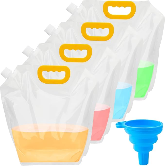 Collapsible Water Container 4-Pack, 1.3Gallon/5L Portable Water Storage Bag by Omoojee