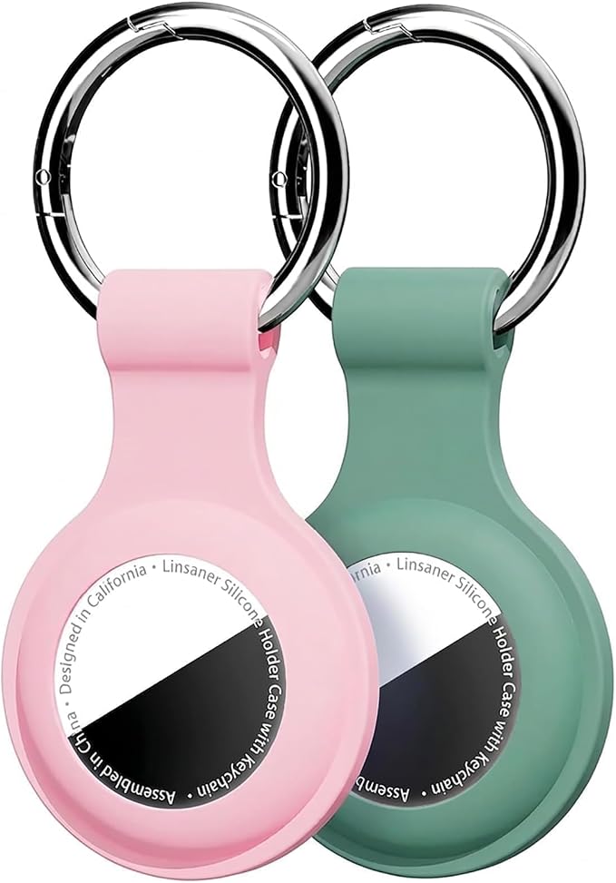 Linsaner Holder for AirTag 2nd Gen & 1st Gen, Silicone Case Keychain Key Ring by Linsaner