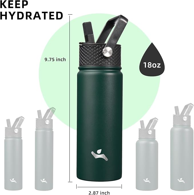 Konokyo 18 oz Insulated Water Bottle Stainless Steel Sport Bottles - Image 5