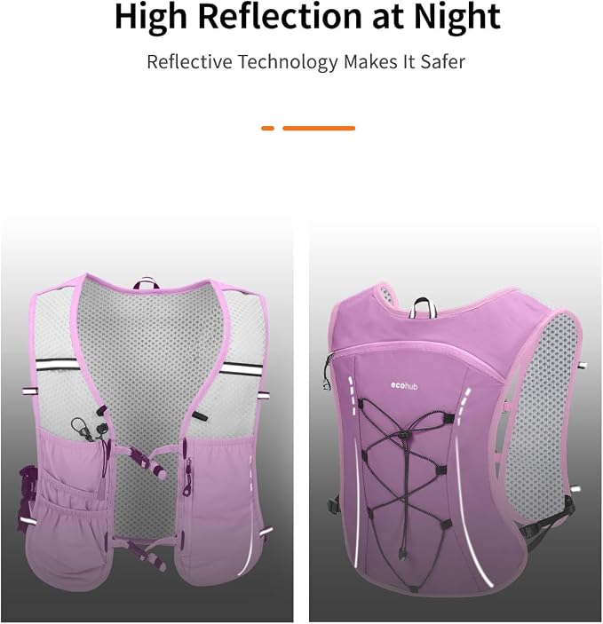 ECOHUB Running Hydration Vest Backpack, Lightweight Breathable Pack - Image 5