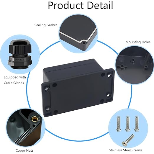 2Packs Junction Box IP65 Waterproof ABS Plastic Electrical Project Case Power - Image 5