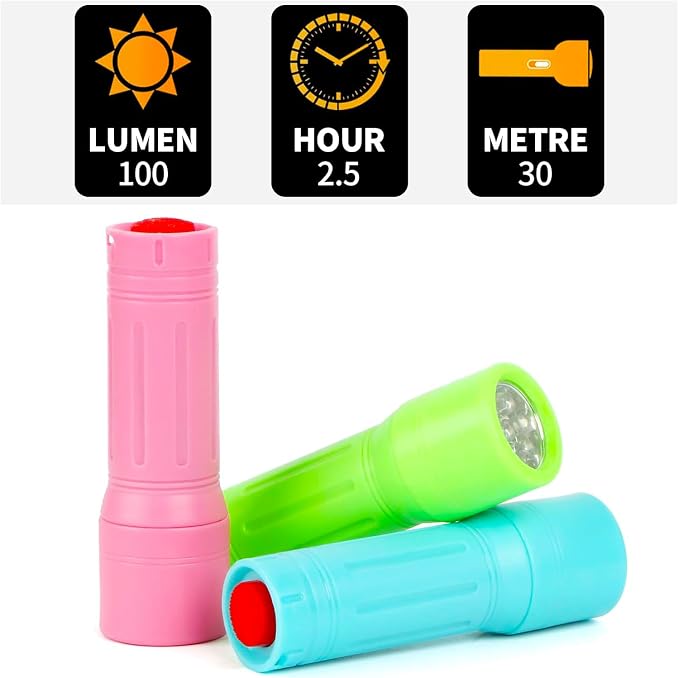50 Pack 9-LED Mini Flashlight Bulk, Small Multicolor Flashlights - Image 3