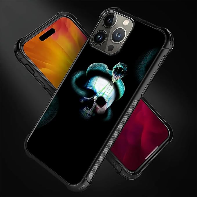 for iPhone 16 Pro Max Case, Skeleton Winding Snake Pattern Graphic Design Girl - Image 4