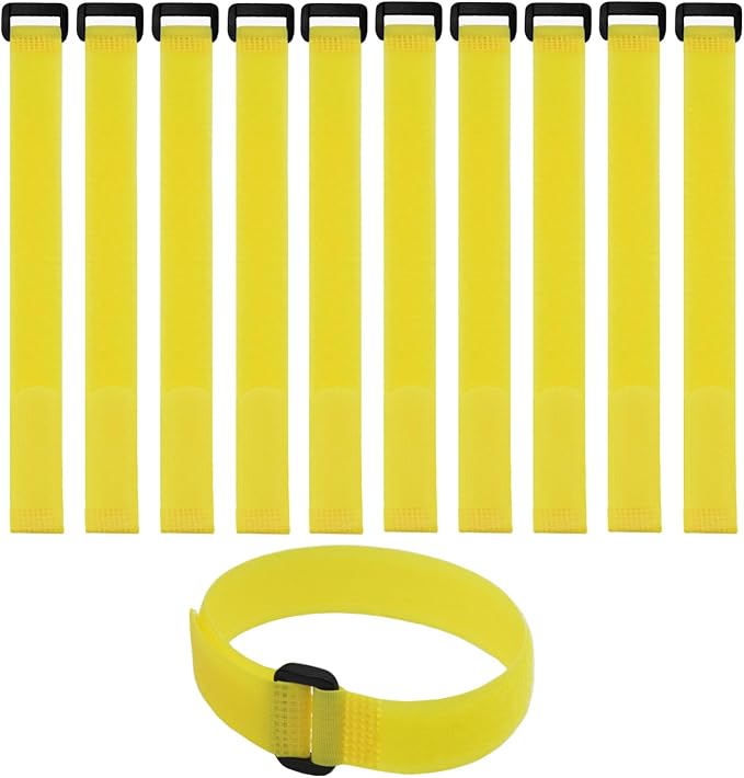 10 Pack Reusable Fastening Cable Ties and Cable Straps Yellow Color Adjustable by Unknown