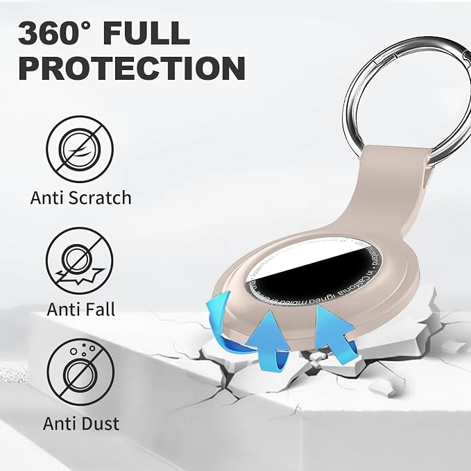 Linsaner Holder for AirTag 2nd Gen & 1st Gen, Silicone Case Keychain Key Ring - Image 3