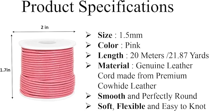 GENIQUE Real/Genuine Round Leather String Cord - Image 3