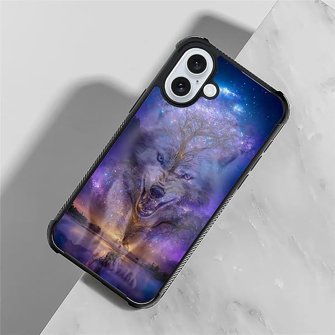 for iPhone 16 Case, Wolves in The Woods Pattern Graphic Design Girl Boy Soft - Image 5