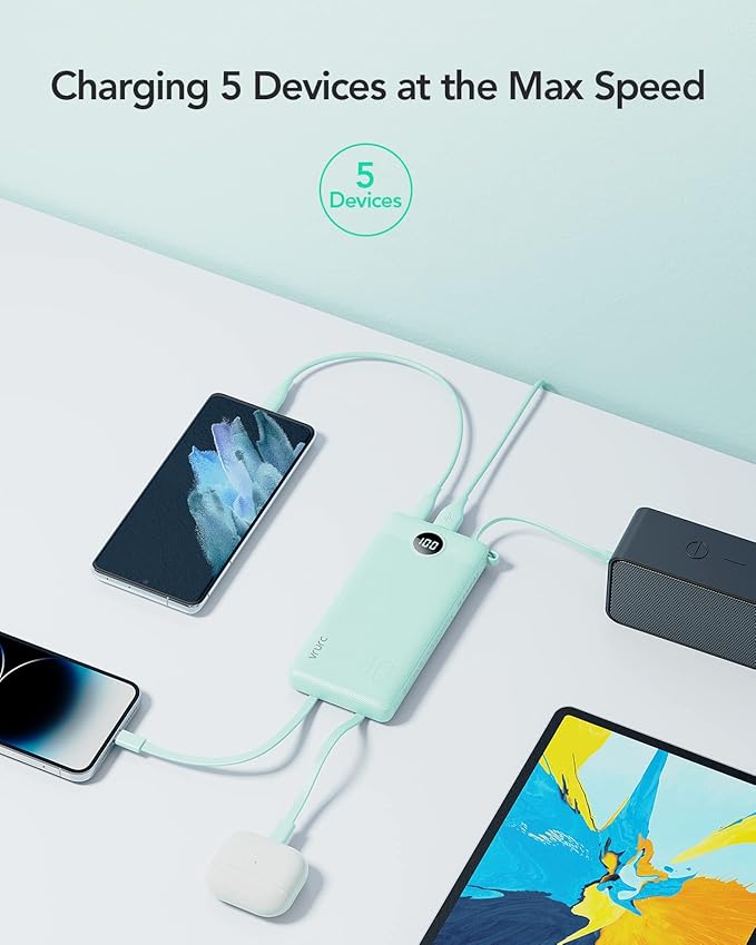 VRURC Portable Charger for iPhone, Compact Travel Power Bank 10000mAh, USB C - Image 4