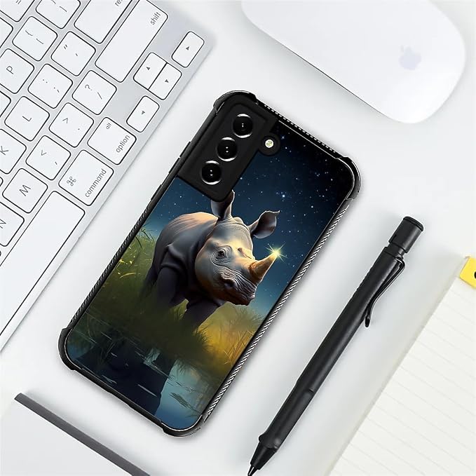 for Samsung Galaxy S22 Case, Rhino Water Marshes Pattern Graphic Design Girl - Image 7