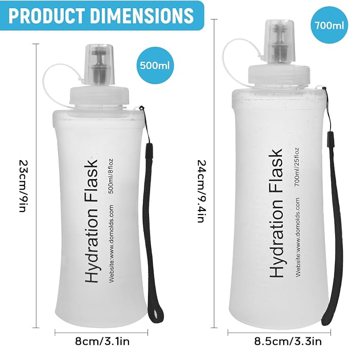 Soft Flask 500ML, TPU Collapsible Soft Water Bottle - Image 2