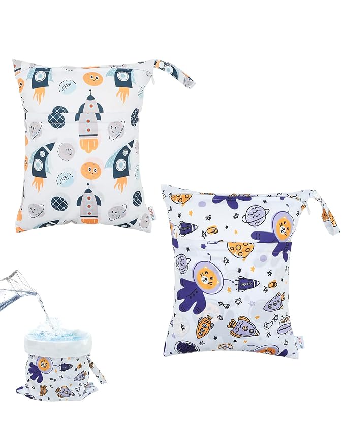 ALVABABY 2pcs Waterproof Wet Dry Bags, Reusable by ALVABABY